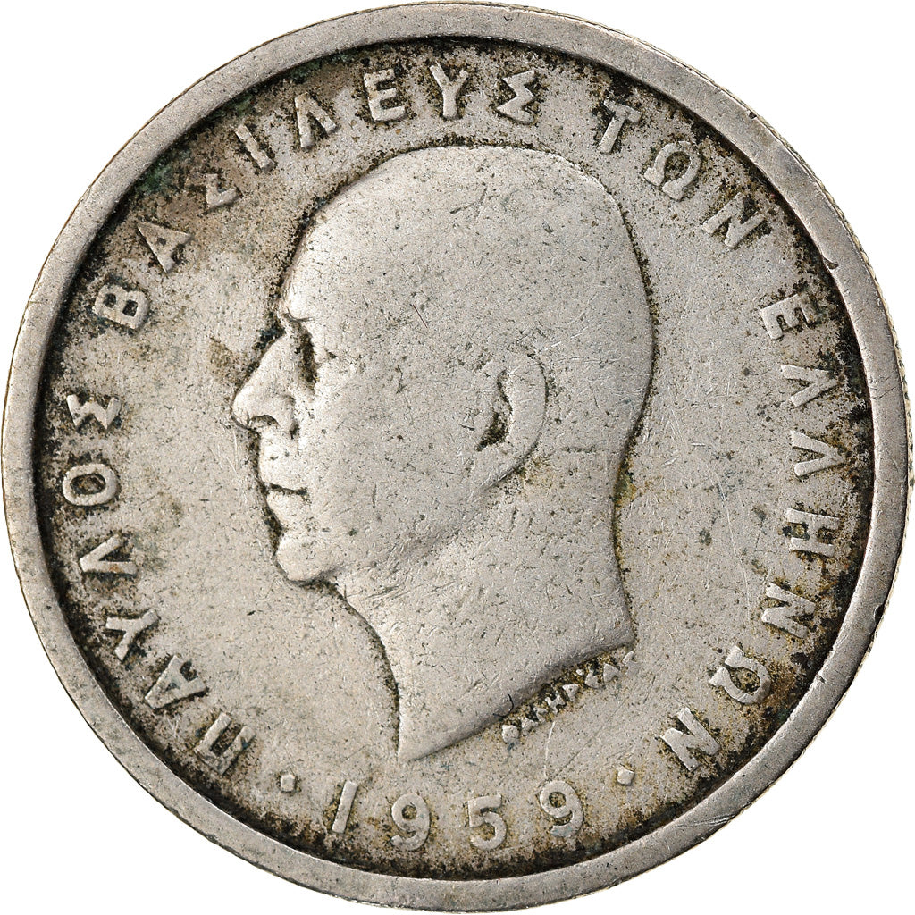 Monnaie, Grèce, Paul I, 2 Drachmai, 1959, TB, Copper-nickel, KM:82