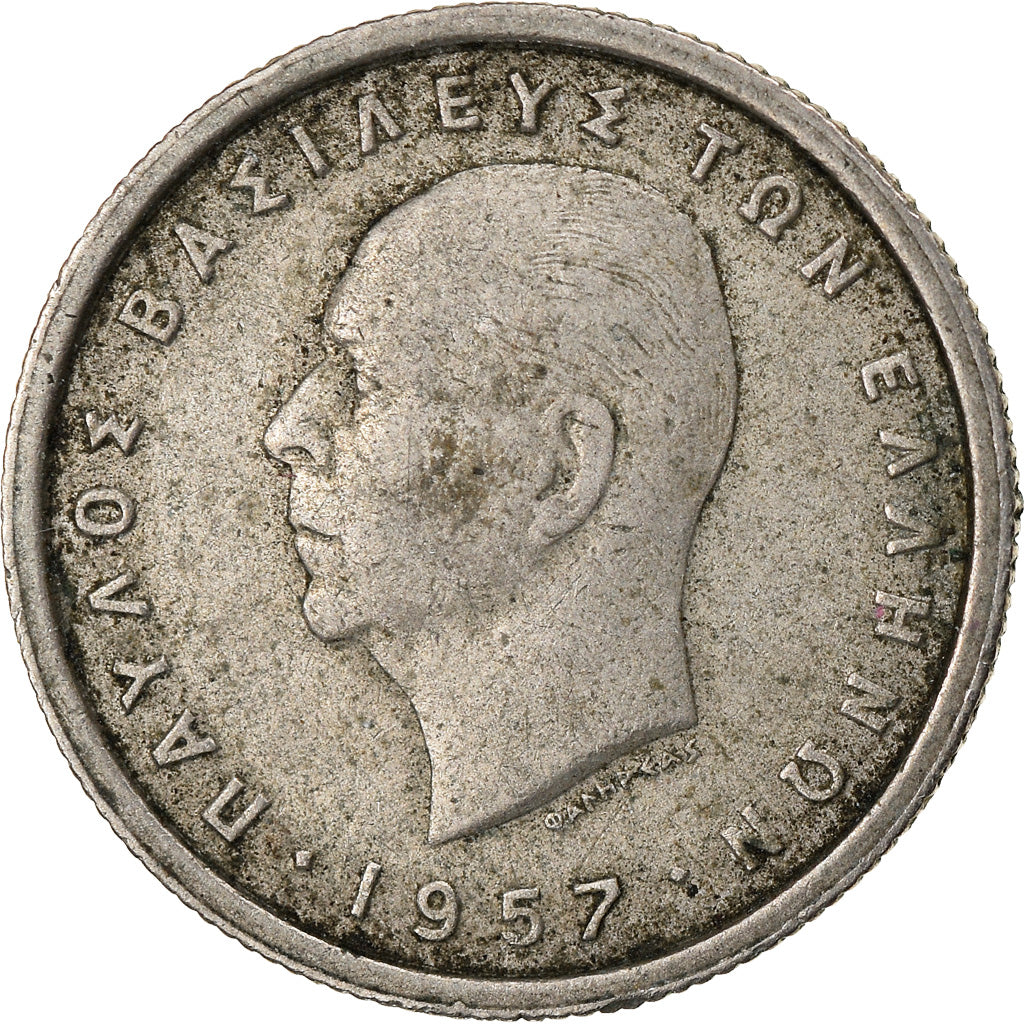 Coin, Greece, Paul I, 50 Lepta, 1957, VF(30-35), Copper-nickel, KM:80