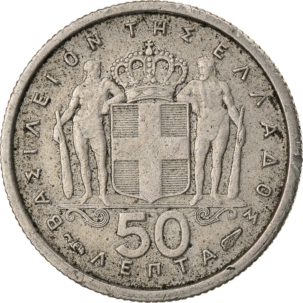 Coin, Greece, Paul I, 50 Lepta, 1957, VF(30-35), Copper-nickel, KM:80