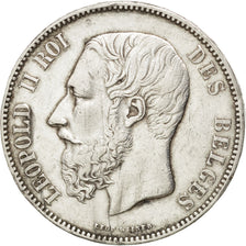 BELGIUM, 5 Francs, 5 Frank, 1873, KM #24, VF(30-35), Silver, 25.01