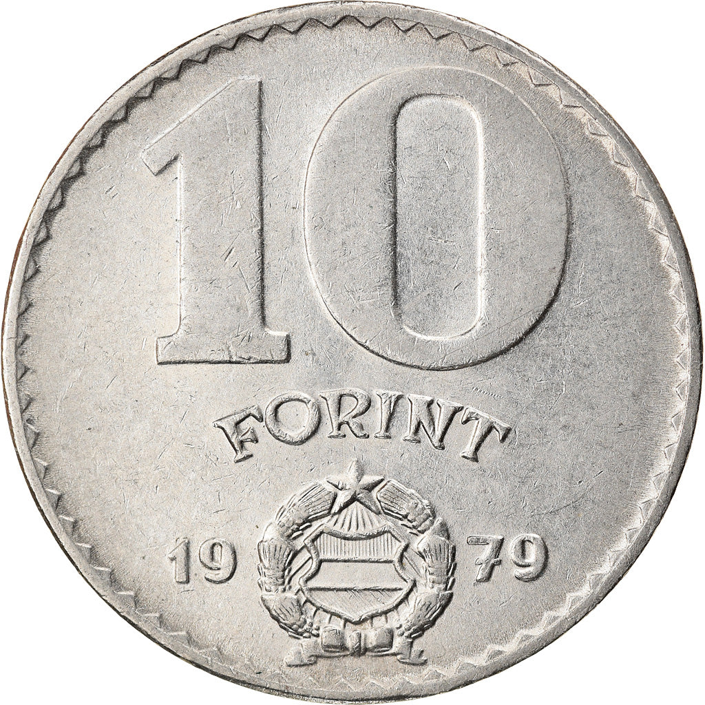 Munten, Hongarije, 10 Forint, 1979, Budapest, ZF, Nickel, KM:595