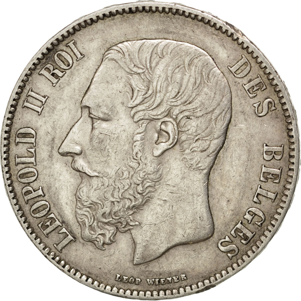 BELGIUM, 5 Francs, 5 Frank, 1871, KM #24, EF(40-45), Silver, 25.01