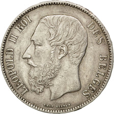 BELGIUM, 5 Francs, 5 Frank, 1871, KM #24, EF(40-45), Silver, 25.01
