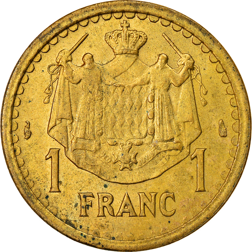 Moneta, Monaco, Louis II, Franc, 1943, Paris, EF(40-45), Aluminium, KM:120