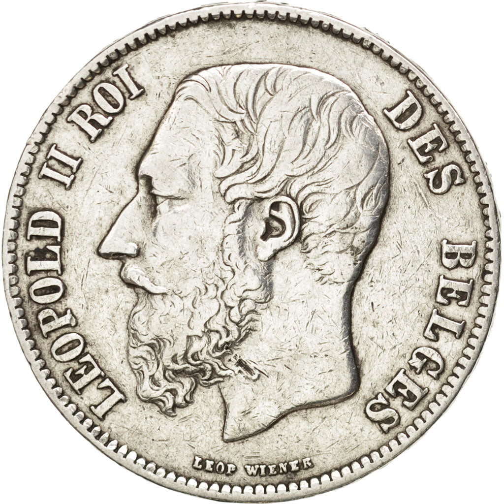 BELGIUM, 5 Francs, 5 Frank, 1868, KM #24, VF(30-35), Silver, 24.84