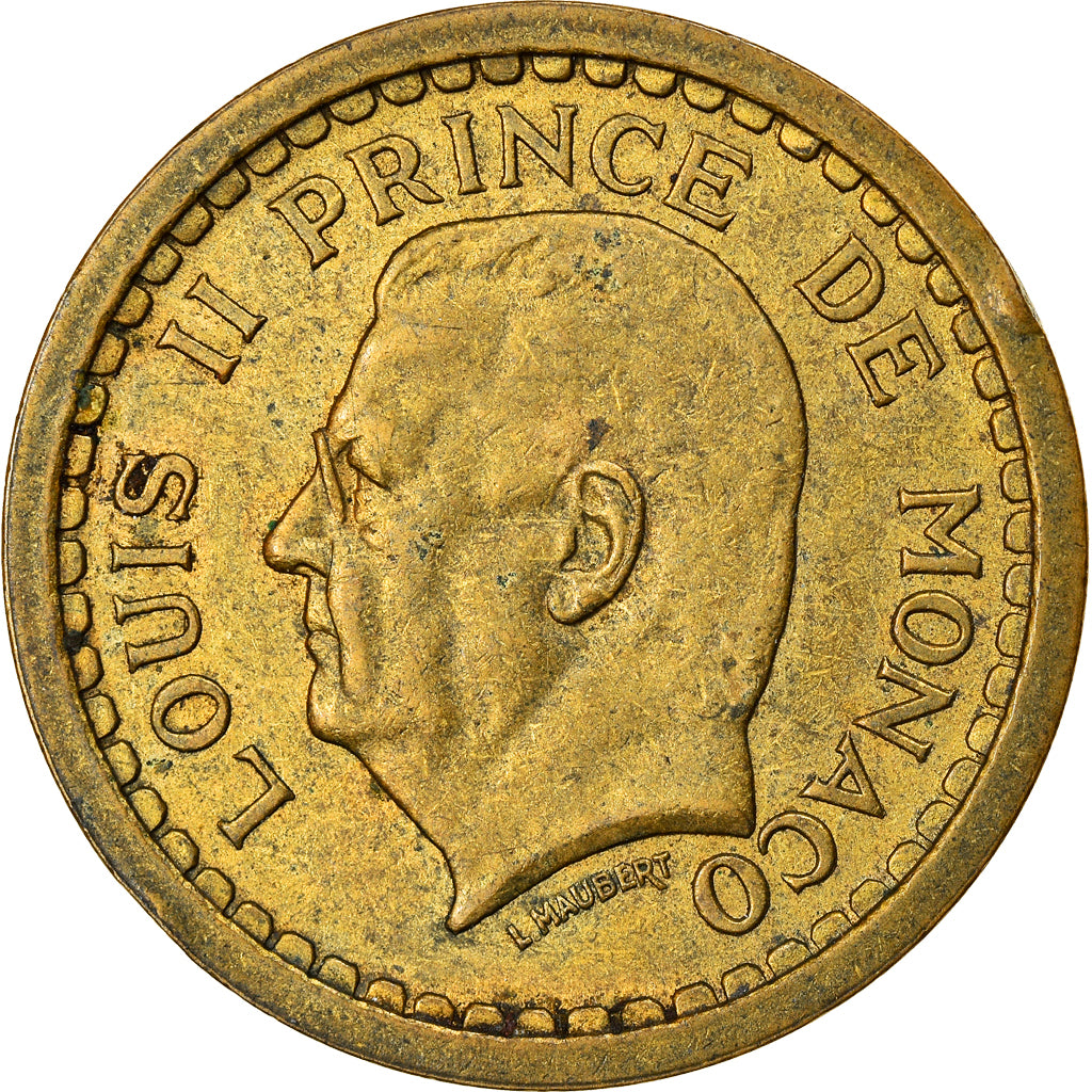 Moneta, Monaco, Louis II, 2 Francs, 1943, Paris, VF(30-35), Aluminium, KM:121