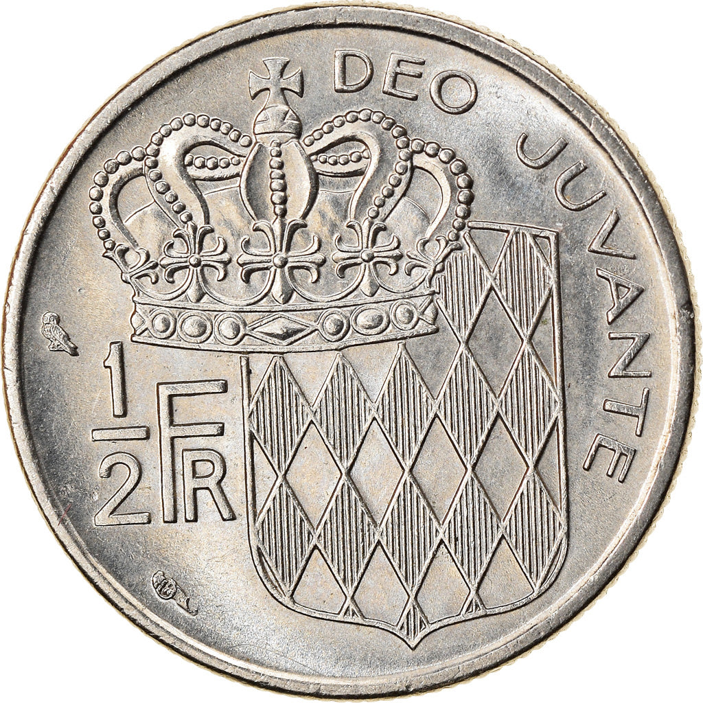 Moneta, Monaco, Rainier III, 1/2 Franc, 1974, BB, Nichel, KM:145