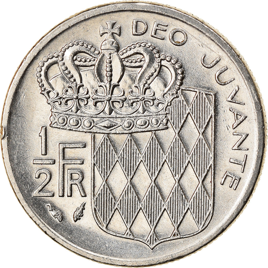 Coin, Monaco, Rainier III, 1/2 Franc, 1979, EF(40-45), Nickel, KM:145