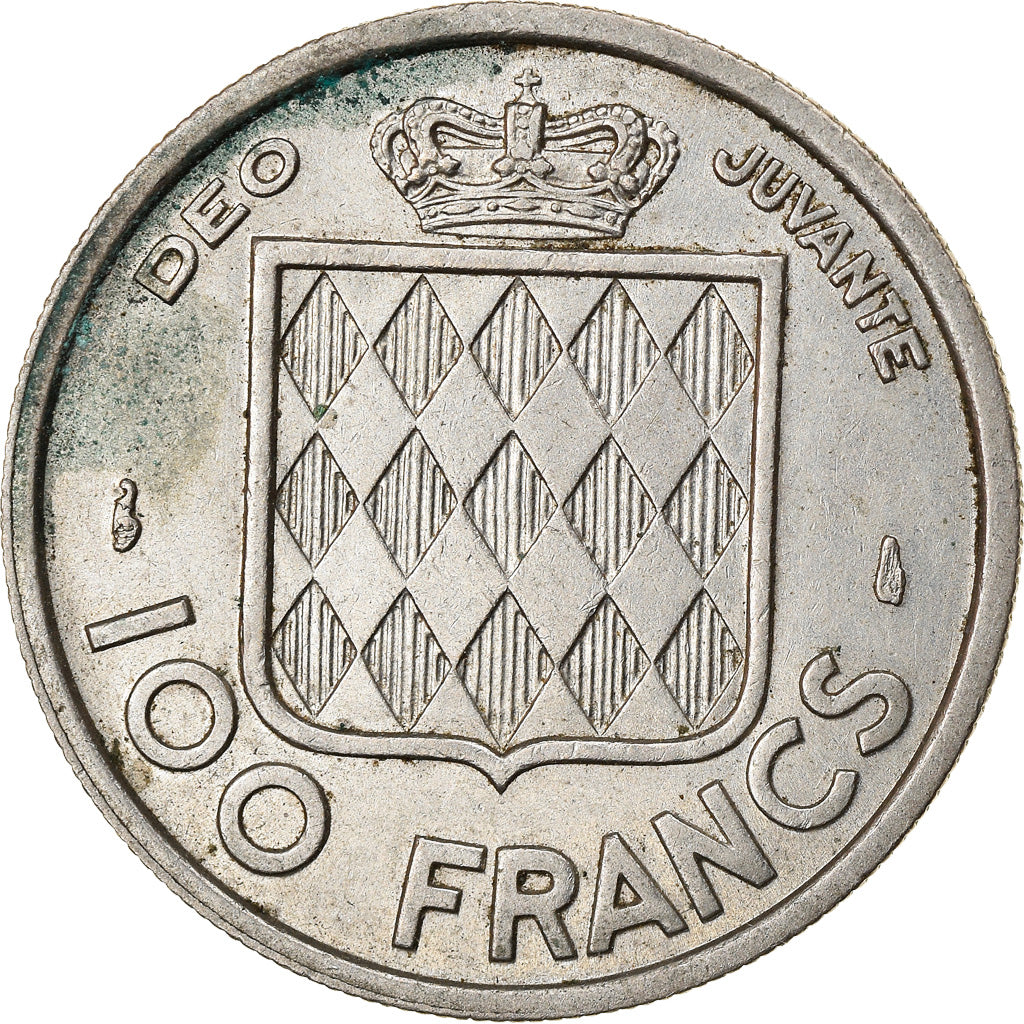 Coin, Monaco, Rainier III, 100 Francs, Cent, 1956, VF(30-35), Copper-nickel