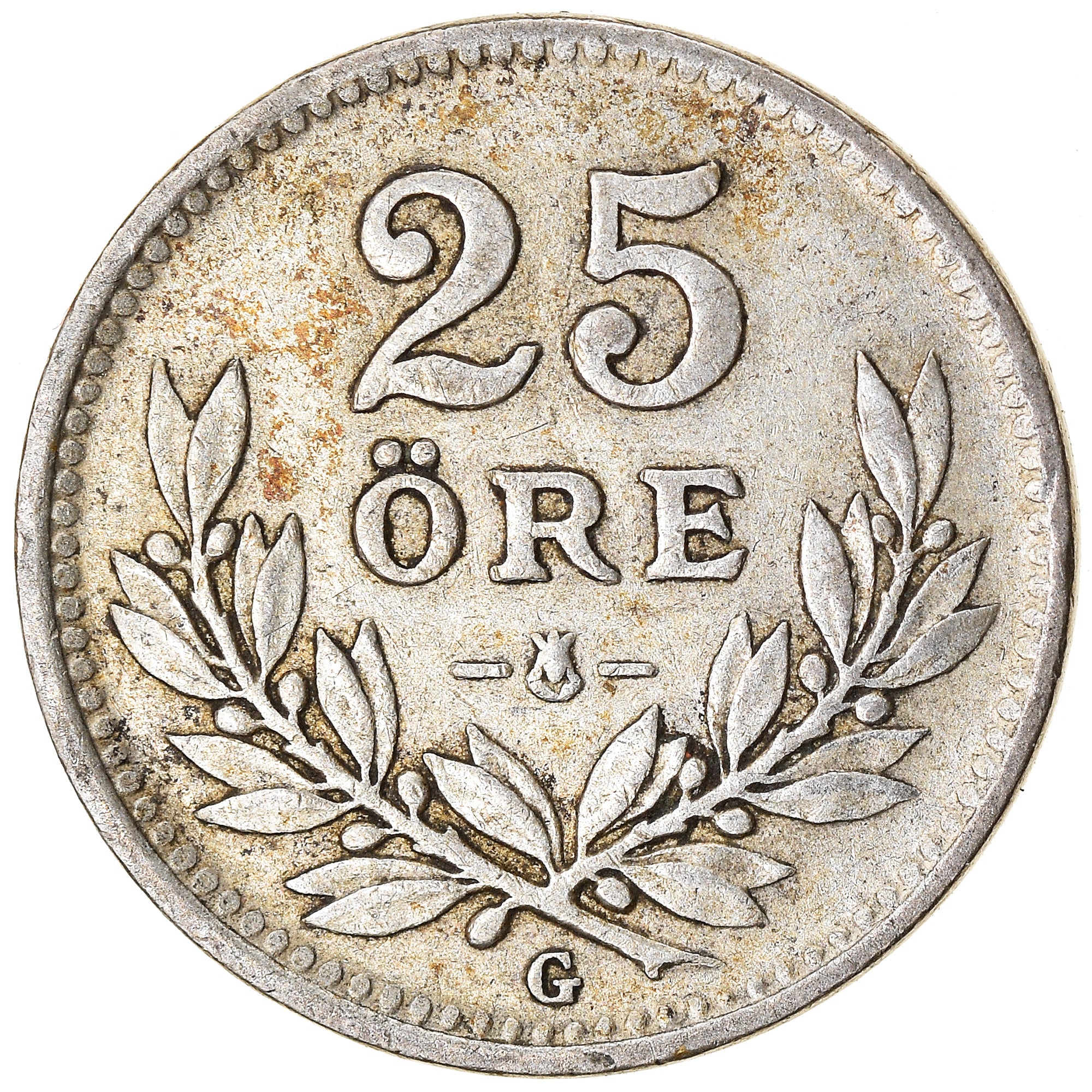 Coin, Sweden, Gustaf V, 25 Öre, 1937, VF(30-35), Silver, KM:785