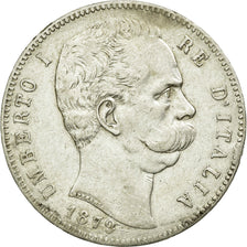 Coin, Italy, Umberto I, 5 Lire, 1879, Rome, VF(30-35), Silver, KM:20