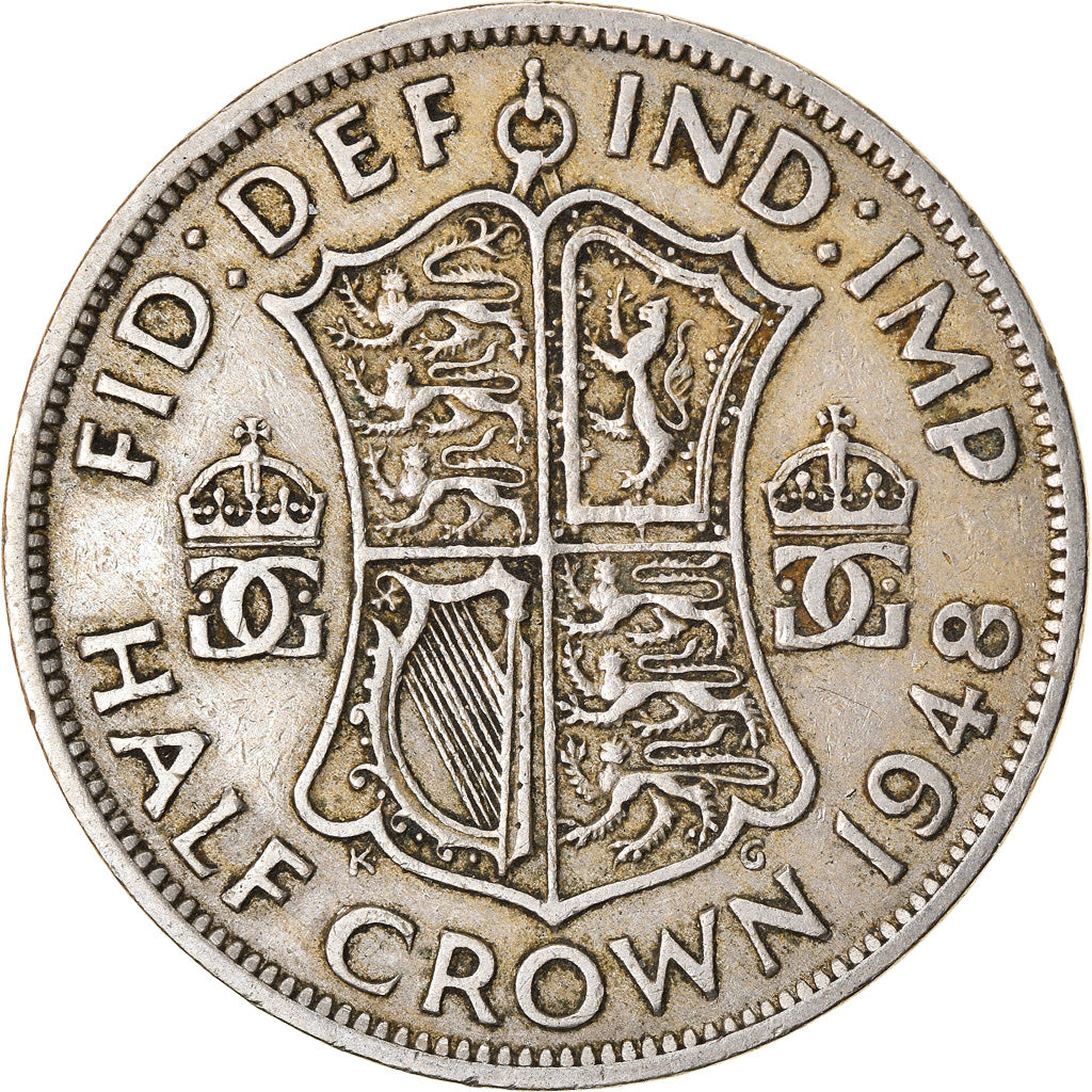 Munten, Groot Bretagne, George VI, 1/2 Crown, 1948, FR+, Copper-nickel, KM:879
