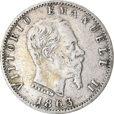 Coin, Italy, Vittorio Emanuele II, 20 Centesimi, 1863, Milan, EF(40-45), Silver