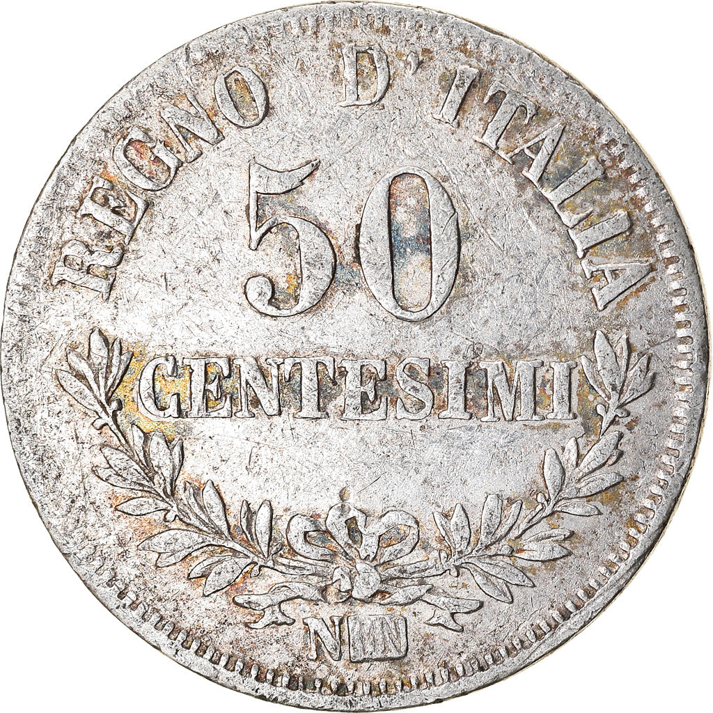 Coin, Italy, Vittorio Emanuele II, 50 Centesimi, 1863, Naples, EF(40-45)