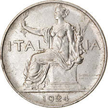 Moneda, Italia, Vittorio Emanuele III, Lira, 1924, Rome, BC+, Níquel, KM:62