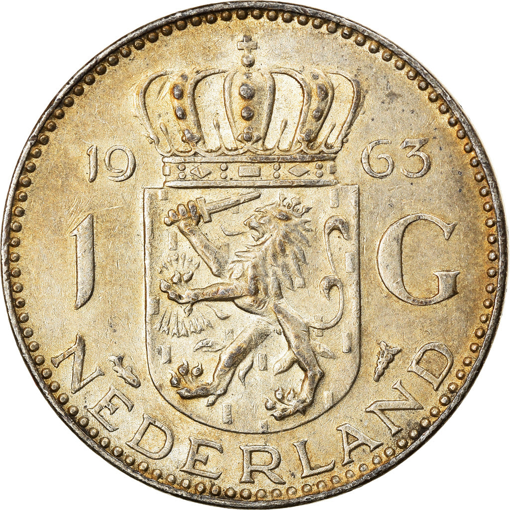 Coin, Netherlands, Juliana, Gulden, 1963, VF(30-35), Silver, KM:184