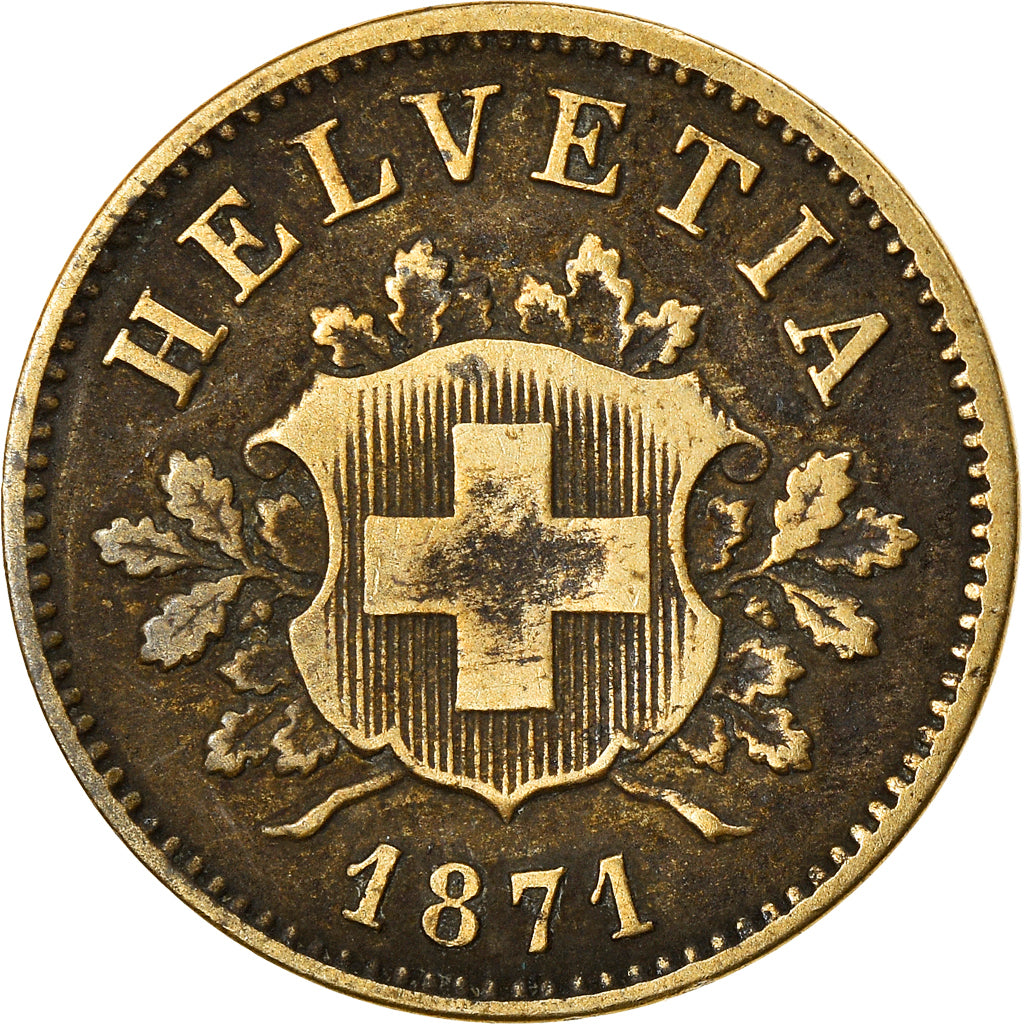 Monnaie, Suisse, 10 Rappen, 1871, Bern, TB+, Billon, KM:6