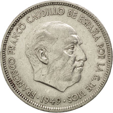 Spain, 5 Pesetas, 1949, KM #778, EF(40-45), Nickel, 14.94