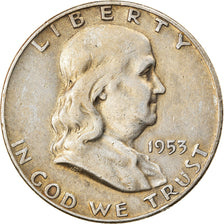 Coin, United States, Franklin Half Dollar, Half Dollar, 1953, U.S. Mint