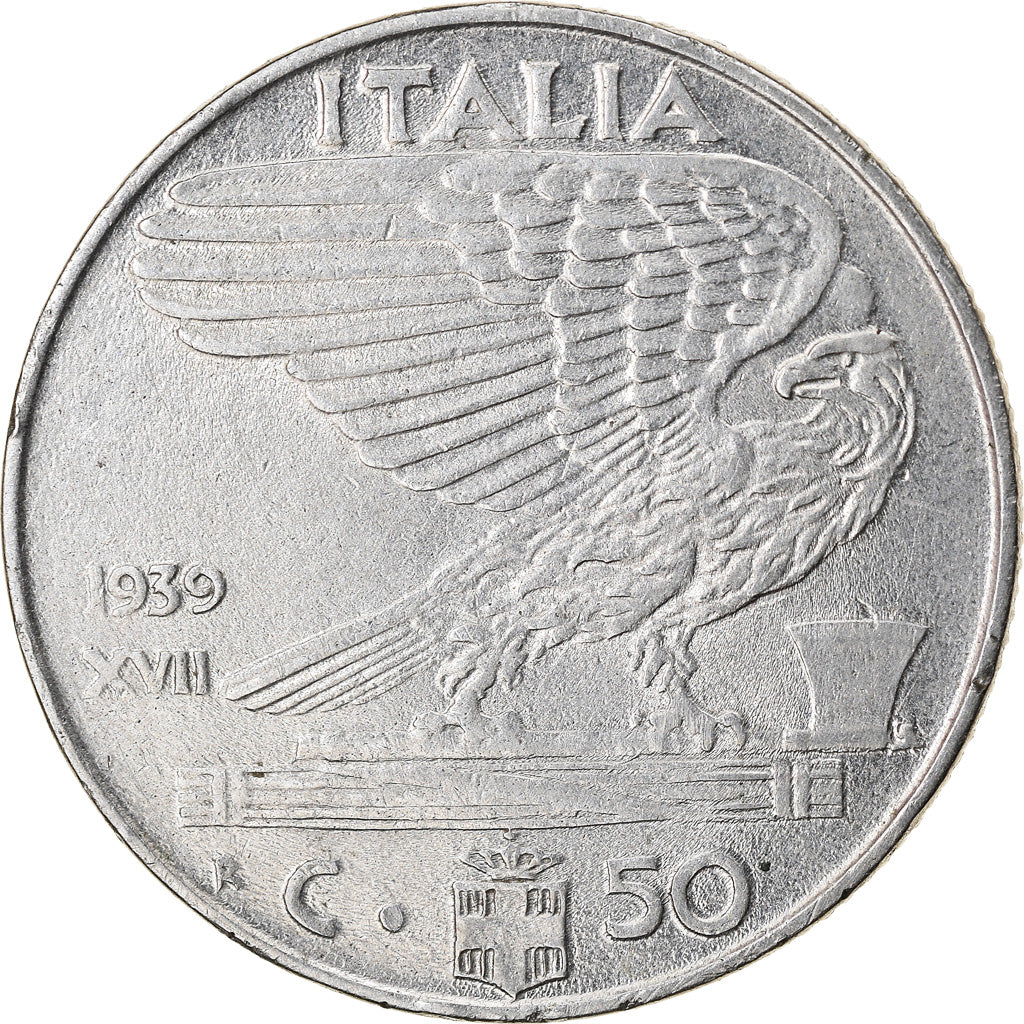 Coin, Italy, Vittorio Emanuele III, 50 Centesimi, 1939, Rome, VF(30-35)
