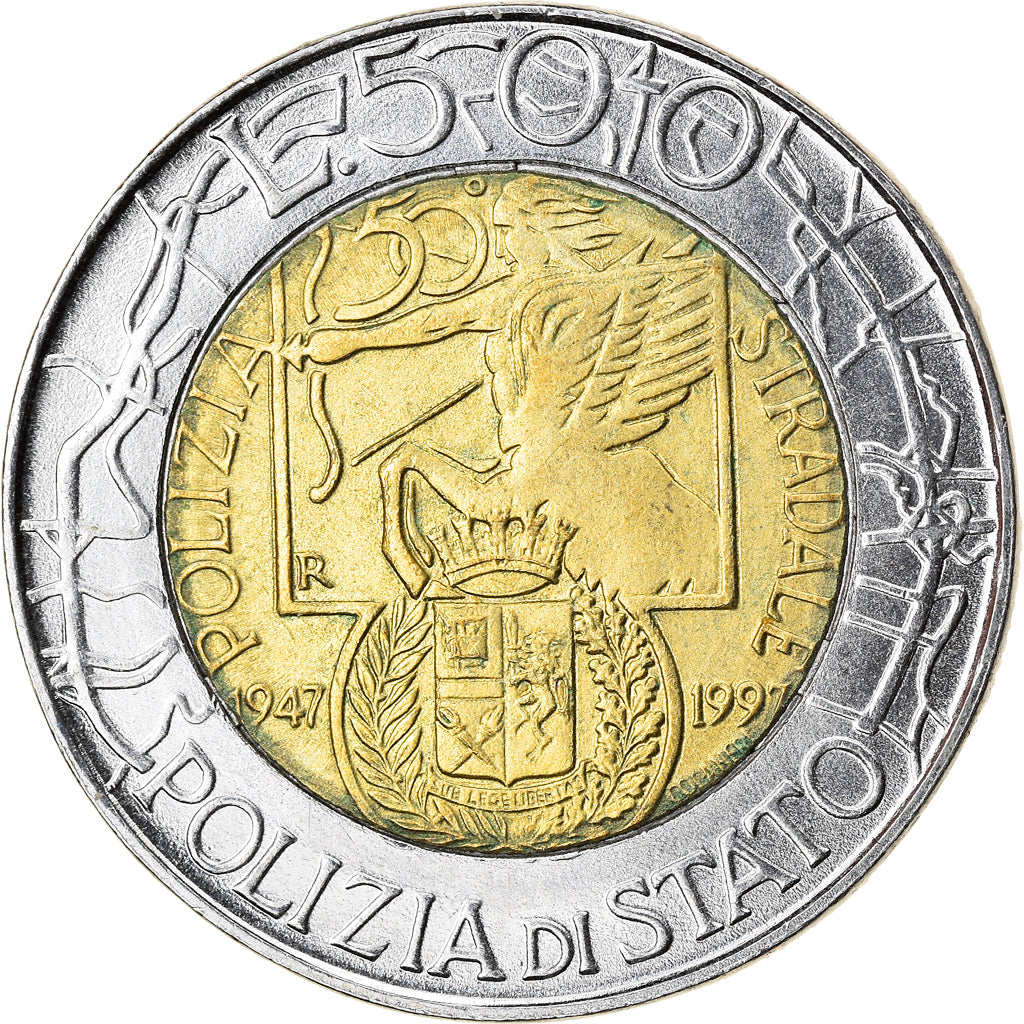 Moeda, Itália, 500 Lire, 1997, Rome, EF(40-45), Bimetálico, KM:187