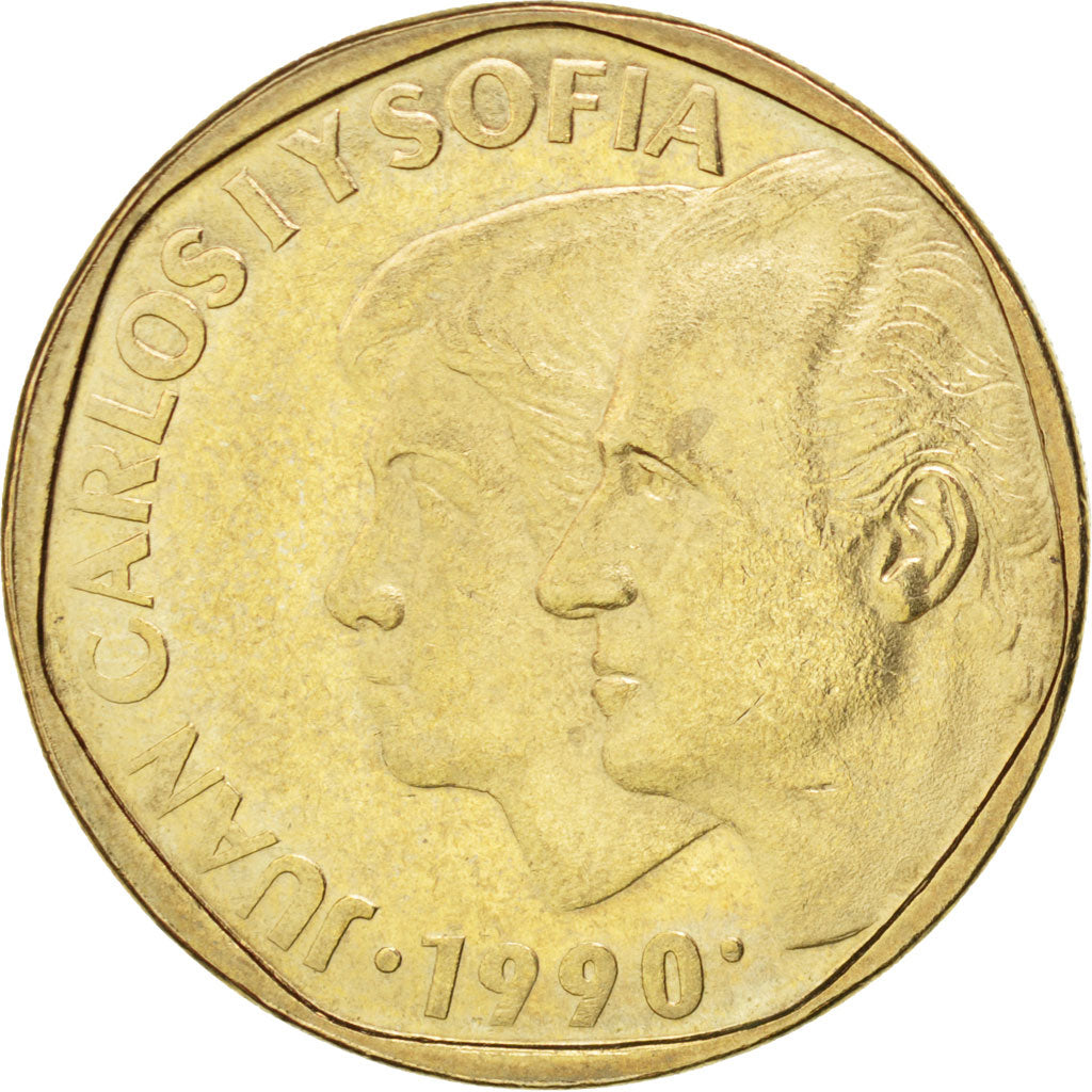 SPAIN, 500 Pesetas, 1990, Madrid, KM #831, AU(55-58), Aluminum-Bronze, 28, 12.19