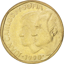 SPAIN, 500 Pesetas, 1990, Madrid, KM #831, AU(55-58), Aluminum-Bronze, 28, 12.19