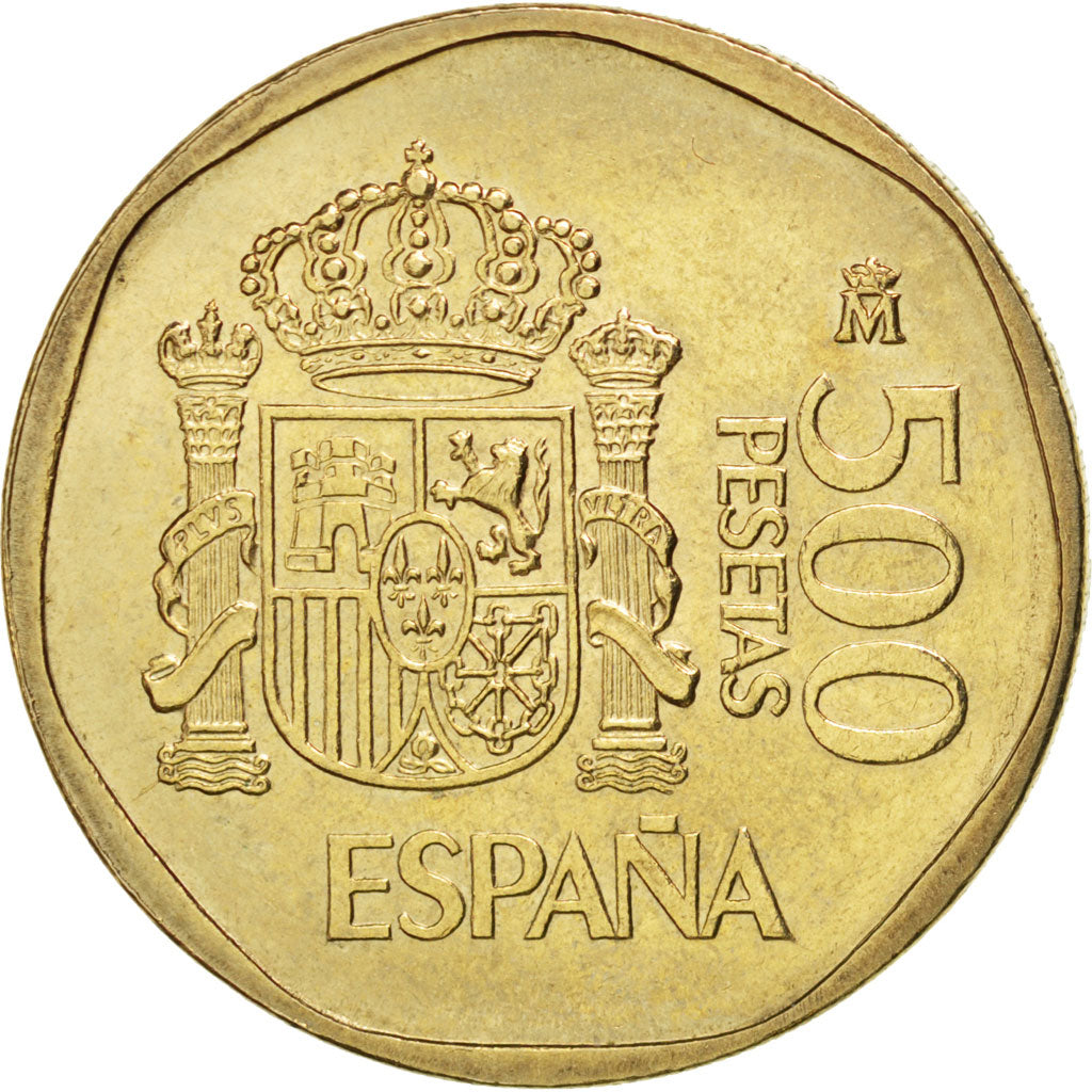 SPAIN, 500 Pesetas, 1990, Madrid, KM #831, AU(55-58), Aluminum-Bronze, 28, 12.19