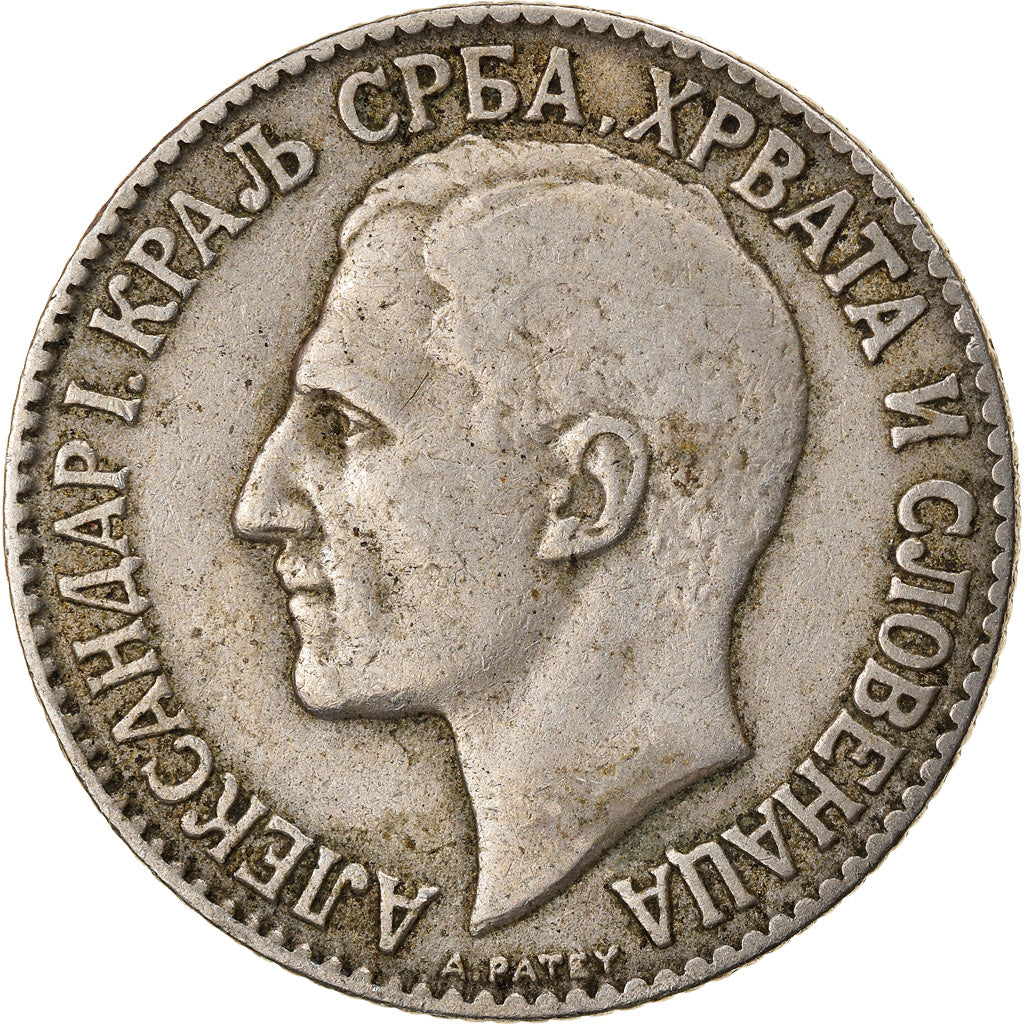 Coin, Yugoslavia, Alexander I, 2 Dinara, 1925, VF(30-35), Nickel-Bronze, KM:6