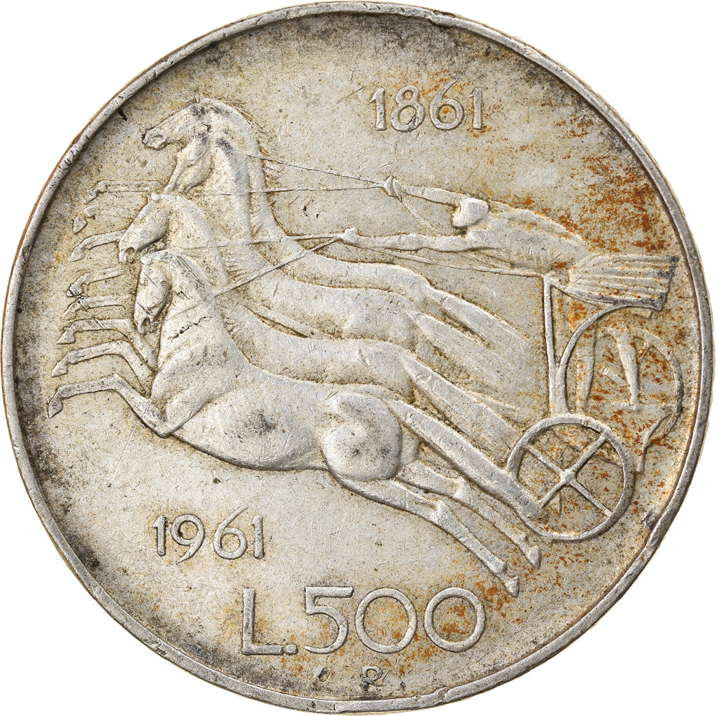 Coin, Italy, 500 Lire, 1961, Rome, VF(30-35), Silver, KM:99