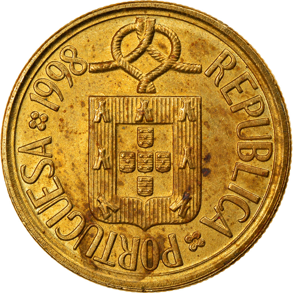 Münze, Portugal, 5 Escudos, 1998, S+, Nickel-brass, KM:632