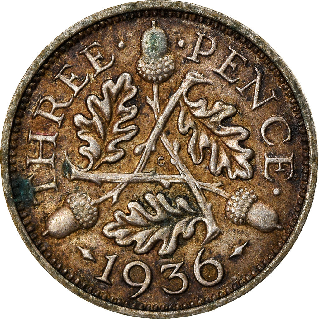 Coin, Great Britain, George V, 3 Pence, 1936, VF(30-35), Silver, KM:831