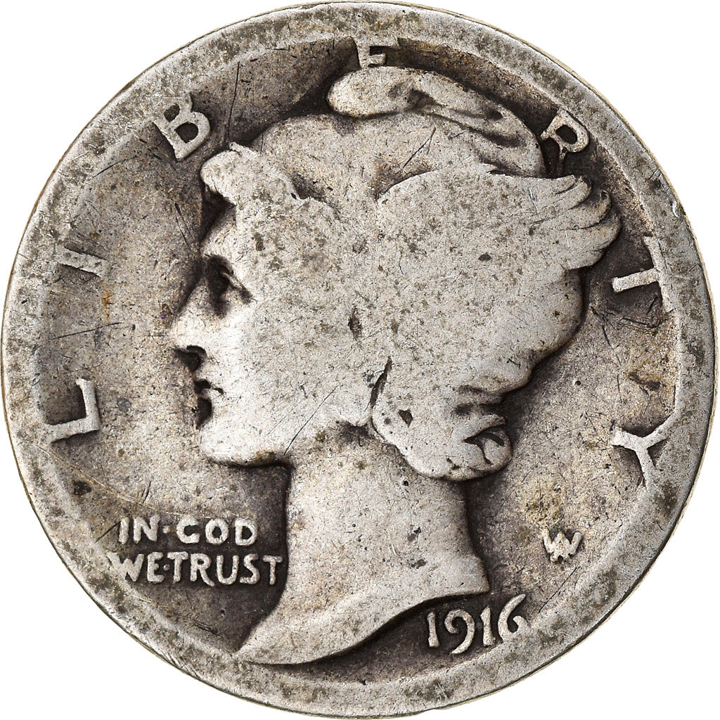 Moneta, Stati Uniti, Mercury Dime, Dime, 1916, U.S. Mint, Philadelphia, MB