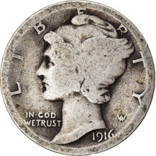 Moneta, Stati Uniti, Mercury Dime, Dime, 1916, U.S. Mint, Philadelphia, MB