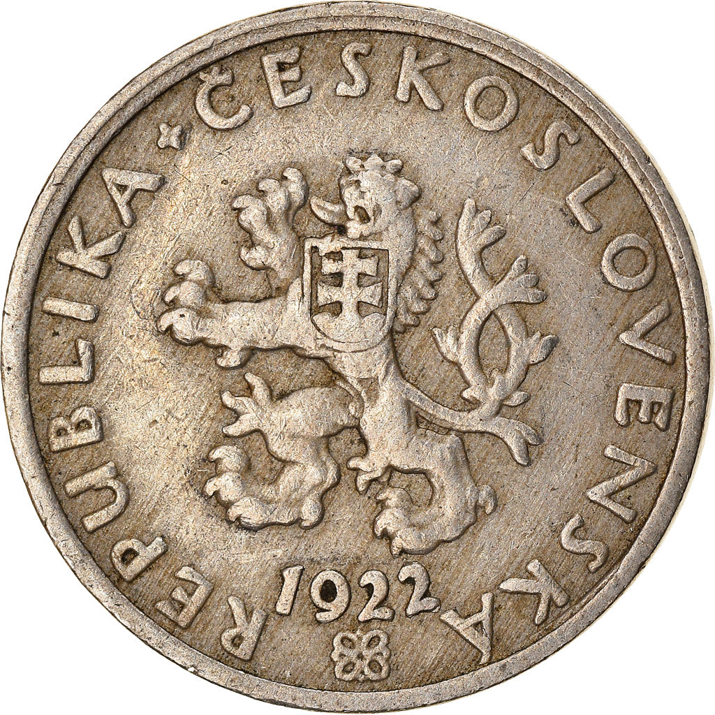 Coin, Czechoslovakia, 20 Haleru, 1922, EF(40-45), Copper-nickel, KM:1