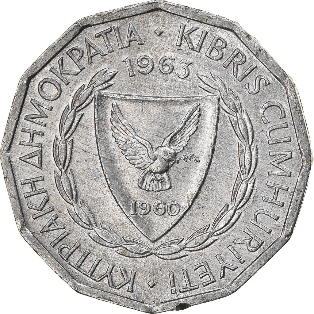 Coin, Cyprus, Mil, 1963, EF(40-45), Aluminum, KM:38