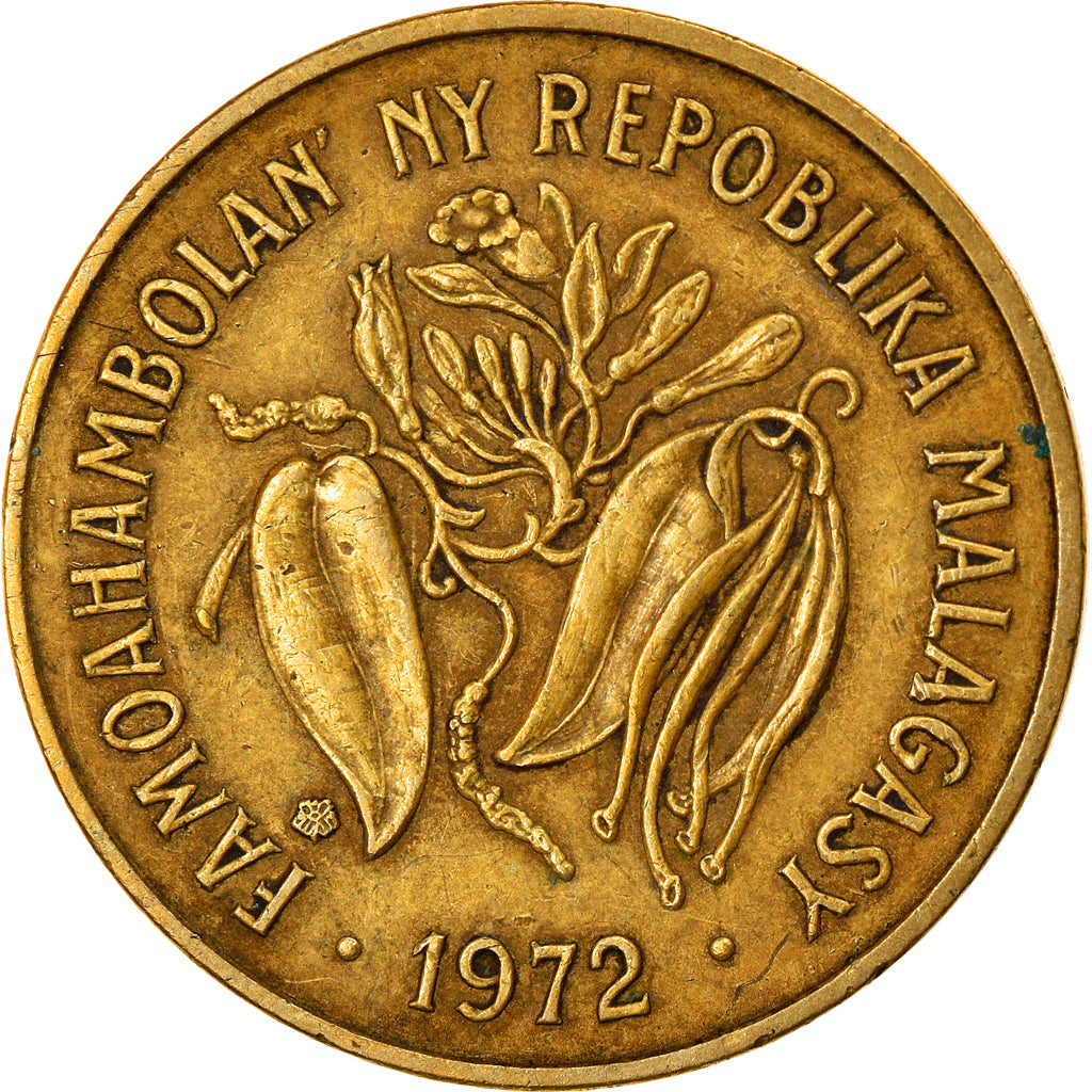 Moneta, Madagascar, 10 Francs, 2 Ariary, 1972, Paris, BB, Alluminio-bronzo
