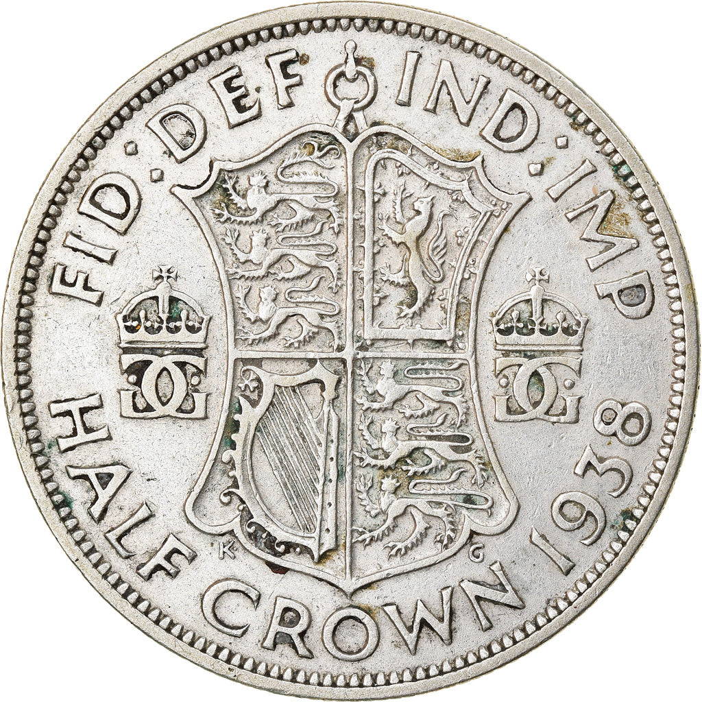 Coin, Great Britain, George VI, 1/2 Crown, 1938, EF(40-45), Silver, KM:856