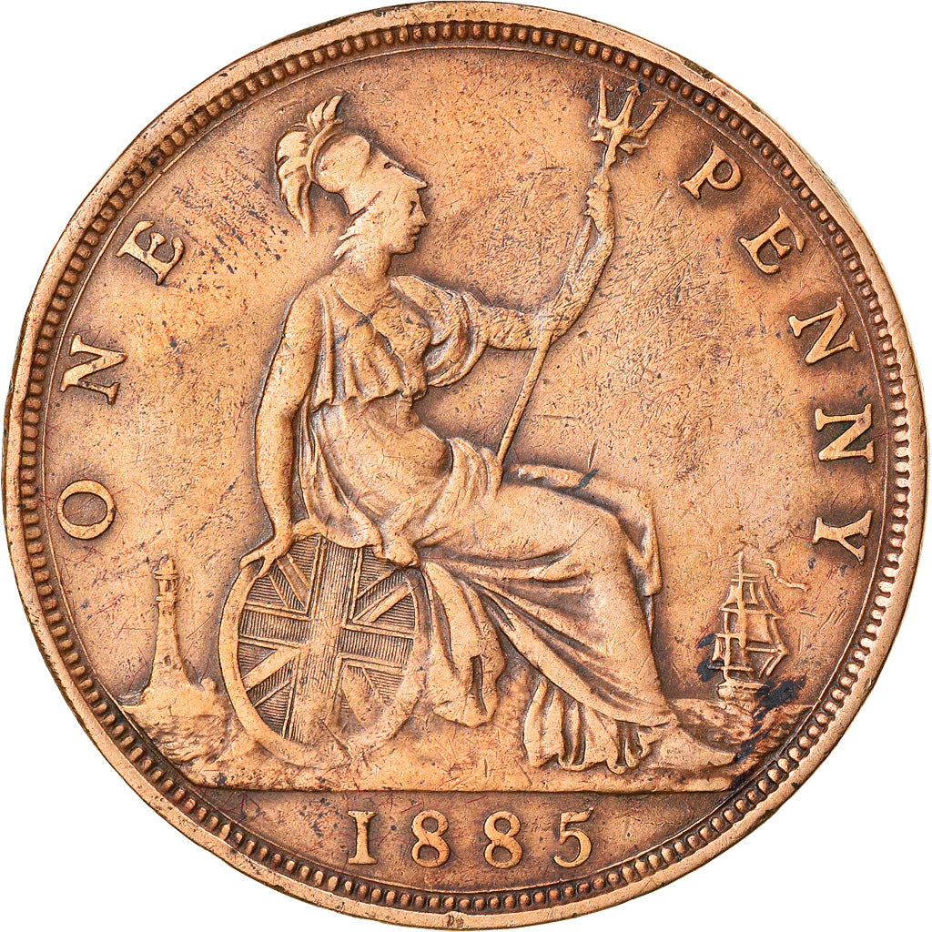 Coin, Great Britain, Victoria, Penny, 1885, EF(40-45), Bronze, KM:755