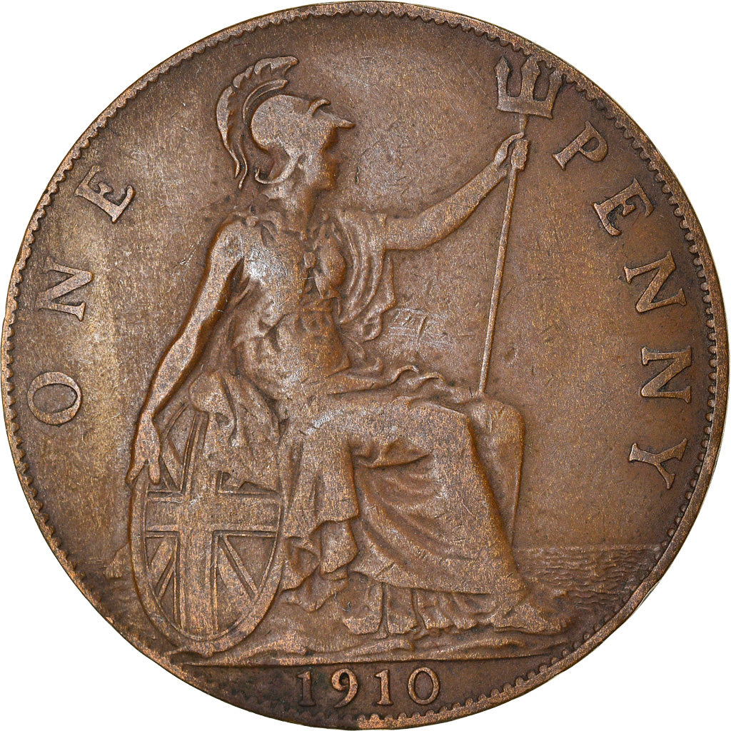 Coin, Great Britain, Edward VII, Penny, 1910, EF(40-45), Bronze, KM:794.2