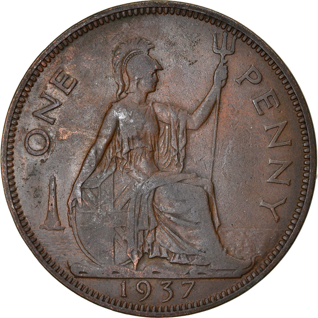 Münze, Großbritannien, George V, Penny, 1937, SS, Bronze, KM:838
