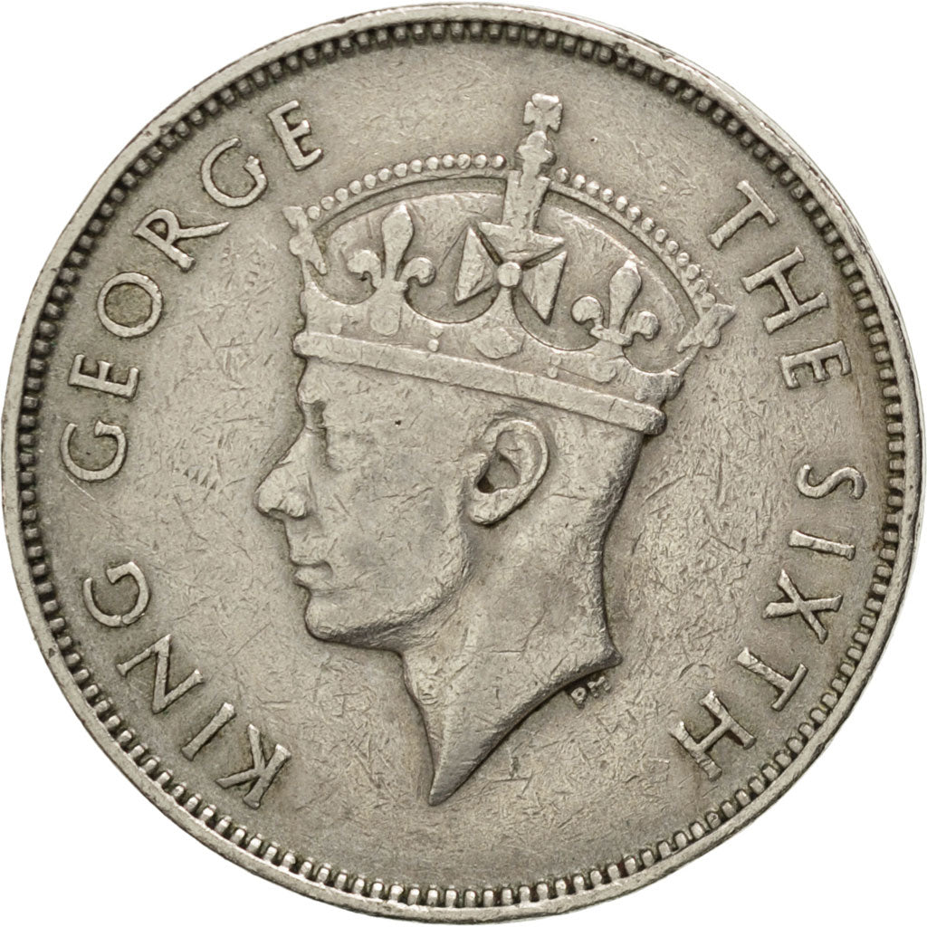MAURITIUS, Rupee, 1950, KM #29.1, EF(40-45), Copper-Nickel, 29.6, 11.62