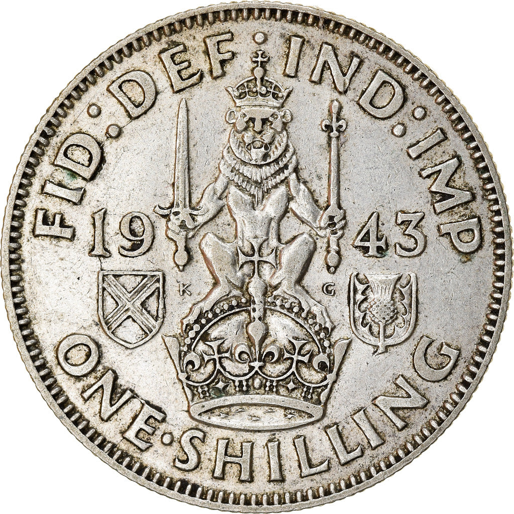 Coin, Great Britain, George VI, Shilling, 1943, EF(40-45), Silver, KM:854