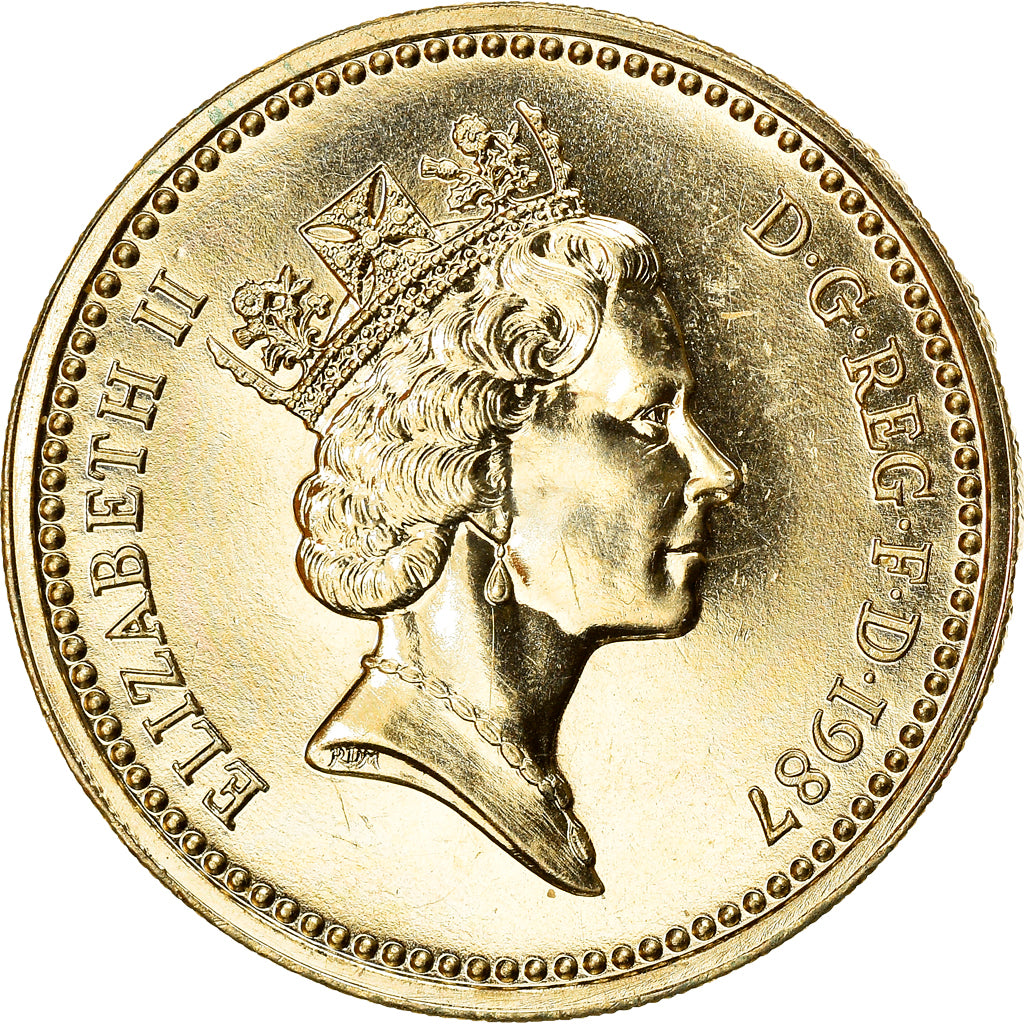 Coin, Great Britain, Elizabeth II, Pound, 1987, AU(55-58), Nickel-brass, KM:948