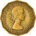Coin, Great Britain, Elizabeth II, 3 Pence, 1957, VF(30-35), Nickel-brass