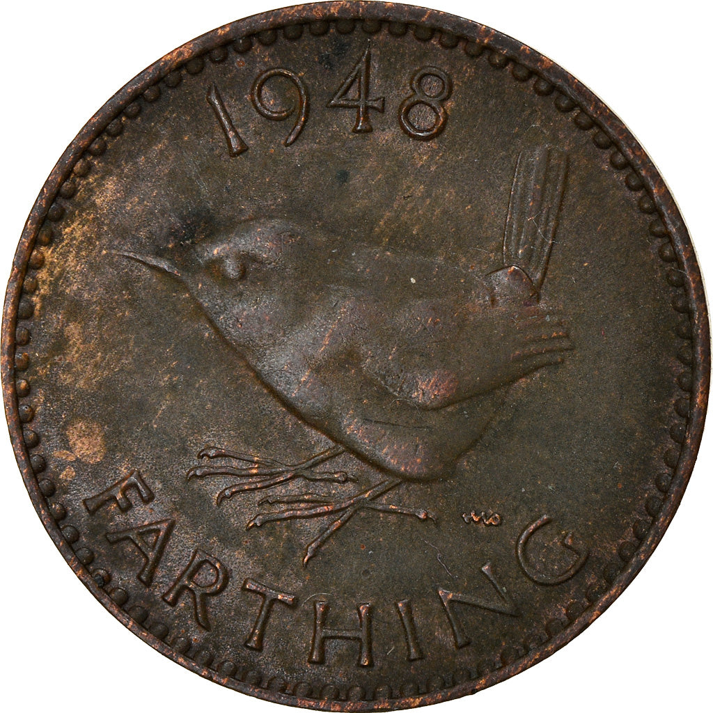 Monnaie, Grande-Bretagne, George VI, Farthing, 1948, TB, Bronze, KM:843