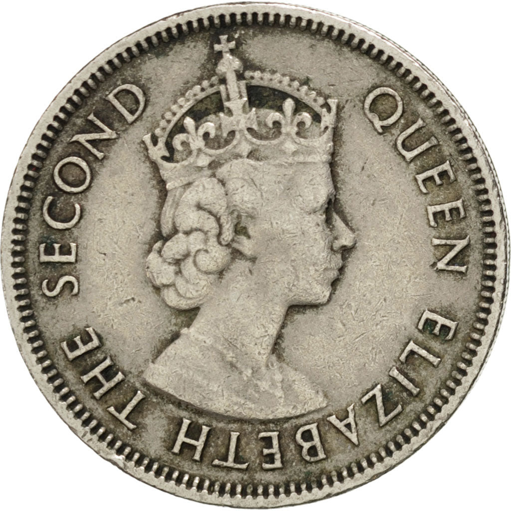 MAURITIUS, 1/2 Rupee, 1975, KM #37.1, EF(40-45), Copper-Nickel, 23.65, 5.75