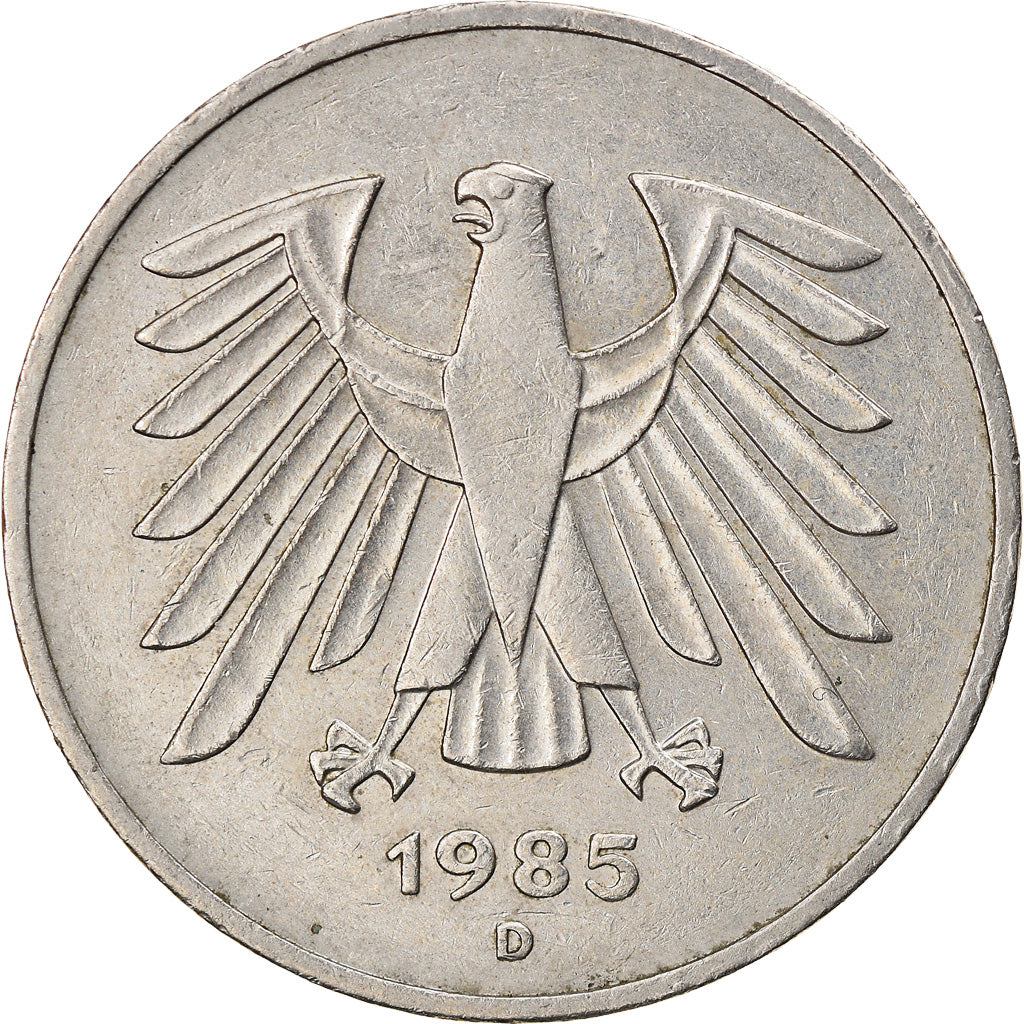 Coin, GERMANY - FEDERAL REPUBLIC, 5 Mark, 1985, Munich, EF(40-45), Copper-Nickel