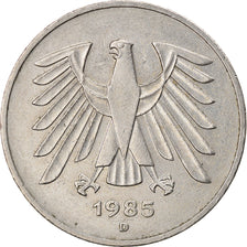 Coin, GERMANY - FEDERAL REPUBLIC, 5 Mark, 1985, Munich, EF(40-45), Copper-Nickel