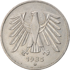 Moneda, ALEMANIA - REPÚBLICA FEDERAL, 5 Mark, 1985, Munich, MBC, Cobre -